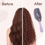Curly Defining Brush, 1-Pack Vented Hair Brushes Blow Dry and Wet Detangling Curly Styling Hair Brush (Purple)
