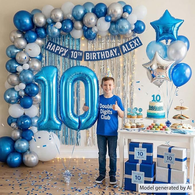 Light Blue Number 0 Balloon 40 Inch, Foil Numeral - Image 7