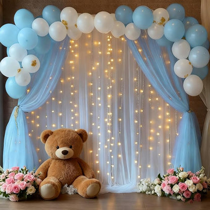 10x10ft Baby Blue Tulle Backdrop Curtain - Image 3