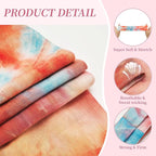 Tie Dye Headbands for Women, 6 Pack Wide Non-Slip Stretchy Hair Bands for Yoga, Workout, Running, Fashion Hair Accessories for Women's Hair（Shape 4）