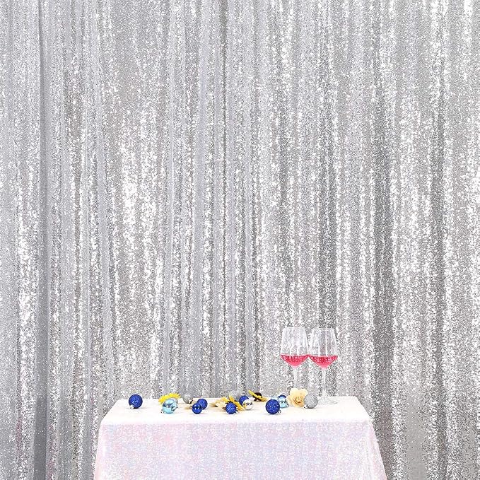 Eternal Beauty Silver 3mm Sequin Backdrop 8x8 Ft - Image 3
