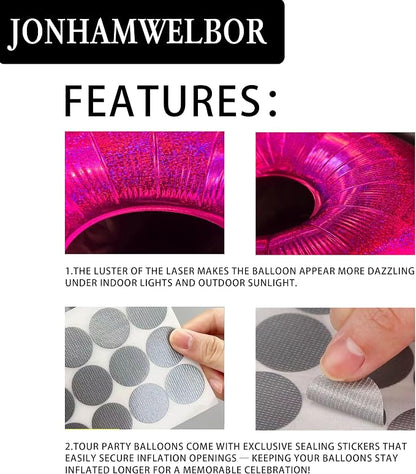 Jonhamwelbor 40 Inch Hot Pink Number 8 Foil Mylar Balloon | Laser, Giant Balloon - Image 4
