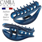 Camila Paris CP3081 French Hair Clip for Women, Blue, Girls Hair Claw Clip Jaw Fashion Durable and Styling Hair Accessories for Women, Luxury Ladies Strong Hold No Slip Grip Clamp, Made in France