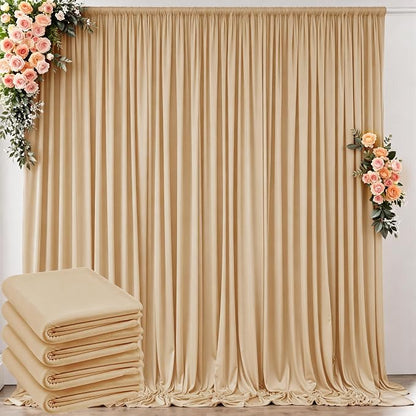 20 ft x 8 ft Thick Champagne Backdrop Curtain by Outpain