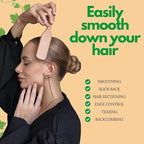 GranNaturals Boar Bristle Slick Back Hair Brush for Sleek Ponytail Bun & Smoothing Baby Hairs, Flyaways, Edge Control - Backcombing & Teasing Hairbrush with Wide Rat Tail for Sectioning & Parting