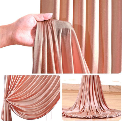 10x10 ft Rose Gold Glitter Backdrop Curtain - Image 8