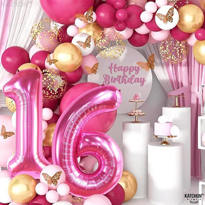 KatchOn Giant Pink 16 Balloon Numbers Foil 40 Inch 16 Birthday Decorations | - Image 6