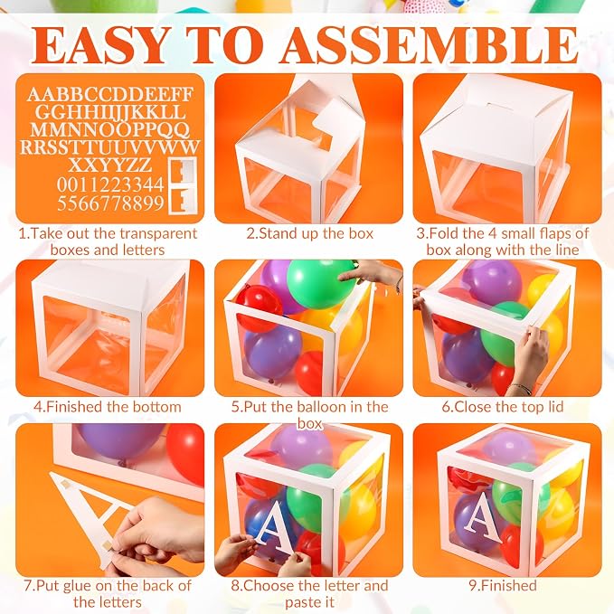 Zhanmai 6 Pcs Letters Numbers Boxes Balloon - Image 3