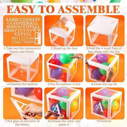 Zhanmai 6 Pcs Letters Numbers Boxes Balloon - Image 3