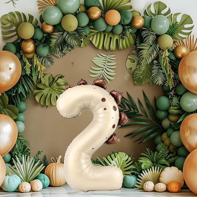 Dinosaur Number 2 Balloon, 30 Inch Birthday Party Decorations - Image 2