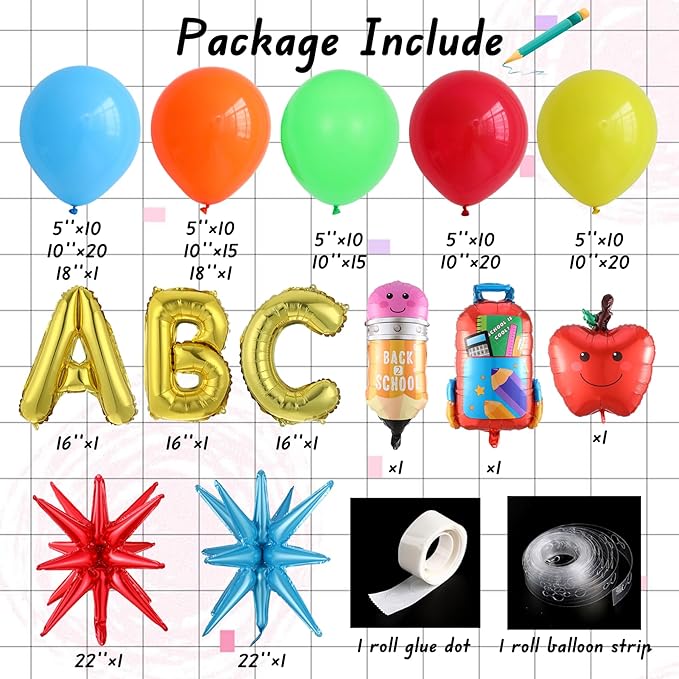 Back to School Balloon Arch Garland Kit, First Day of School, Kindergarten - Image 2