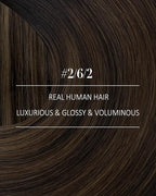 YoungSee Dark Brown Hair Extensions Clip ins Balayage Clip in Human Hair Extensions Dark Roots to Medium Brown Clip on Hair Extension for Women 14inch 120g
