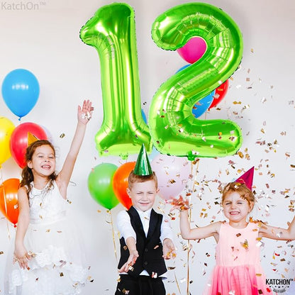 KatchOn Light Green 12 Balloon Number 40 Inch | Lime Green 12 Balloon, Happy - Image 5