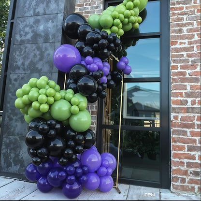 Black Purple Green Balloon Arch Kit, Star Foil Balloons - Image 7