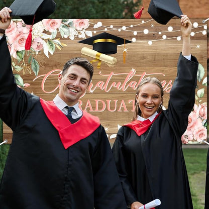 Rustic Wood Graduation Banner Congratulations Graduate Party Decorations - Image 5