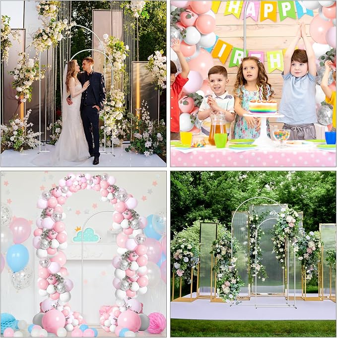 Wedding Arch Backdrop Stand Set of 2, 7.3FT & 6FT | Metal Arch Backdrop Stand - Image 7