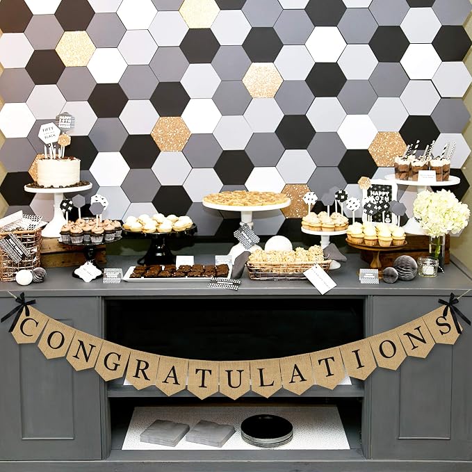 Congratulations Burlap Banner - Image 7