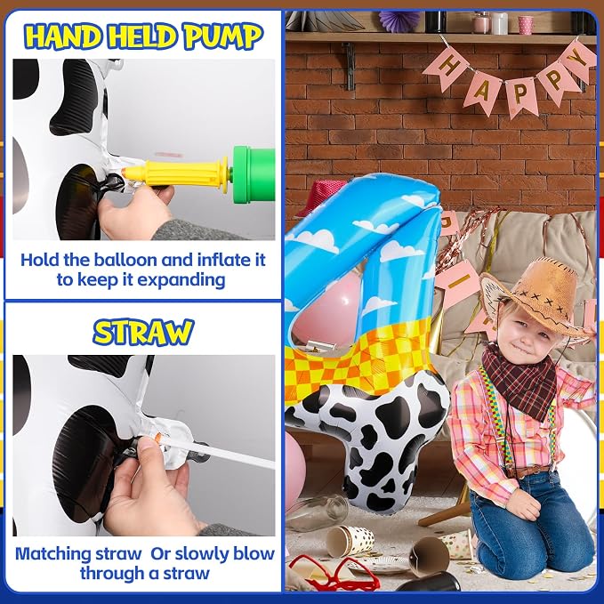 40 Inch Number 4 Balloon Blue Clouds Cartoon Story Balloons Toy Inspired Party - Image 4