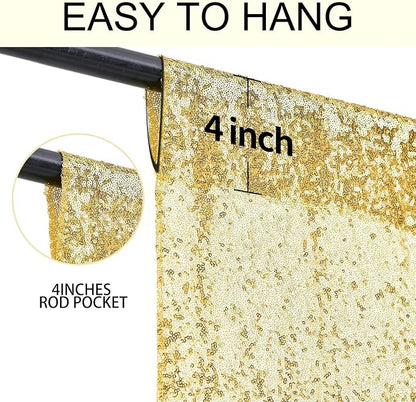 10×10FT Gold Sequin Backdrop Curtain, Photography Backdrop Glitter Curtains - Image 5