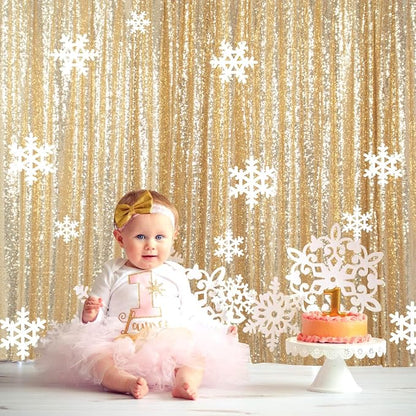 ShinyBeauty Light Gold Sequin Backdrop 8x10ft, by ShinyBeauty