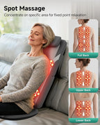 Snailax Back Massager for Full Back Pain Relief Deep Tissue, Long Track Dual 3D Shiatsu Rollers 3 Height Settings Foldable Massage Chair Pad with Heat, Vibration Heated Seat Cushion, Gifts for Mom Dad