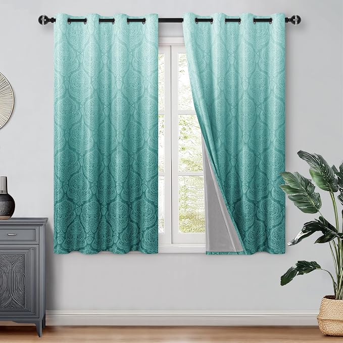 DWCN 100% Blackout Curtains for Bedroom 54 Inch Long by DWCN