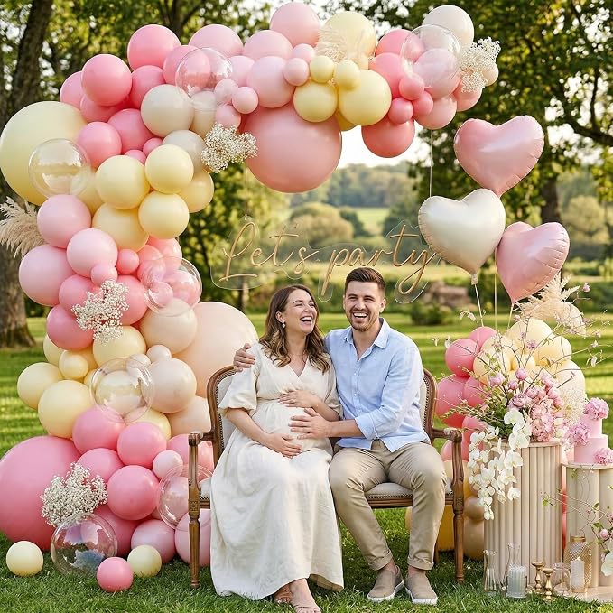 Pink and Yellow Balloon Arch Kit - Image 2