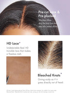 LUVME HAIR 10" Light Yaki Glueless Bob Wigs Human Hair Pre Plucked, 5x5 HD Lace Closure Wigs Human Hair 180 Density, Ready to Go Wig with Bleached Knots & Pre Cut Lace