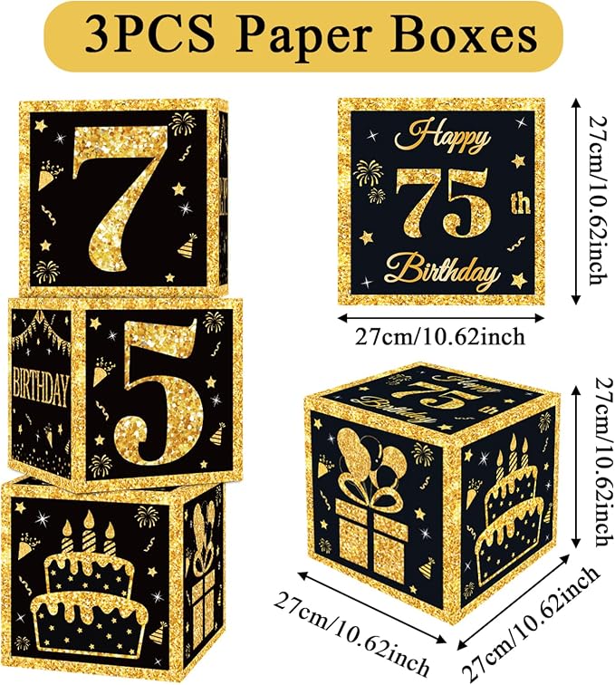 DataMoon 75th Birthday Decorations Boxes - Image 4