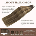 GOO GOO Tape in Hair Extensions Human Hair, 4D/14/5B Brunette Balayage, 24inch 30g 10pcs, Skin Weft Seamless Invisible, Silky Straight with Thick Ends, Remy Human Hair