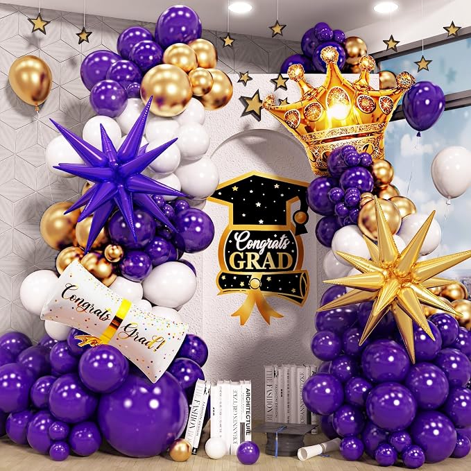 135 Pcs Graduation Balloons Arch Kit 2025 Congratulations Decorations by Jobkoo