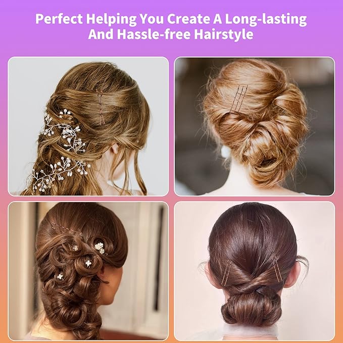 400Pcs Bobby Pins Black, Premium Curved Bobby Pin Brown Blonde Hair Secure-Hold & Pain-Free, 2-Inch Non-Sliding Black Bobby Pins, Invisble Wave Hair Pins for Women Girl Child for Various Hair Styles