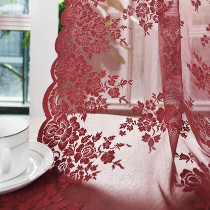 Kotile Short Burgundy Sheer Curtains by Kotile+Curtains