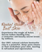 Aztec Secret Essential Indian Clay Mask Kit by Etana – 100% Natural Calcium Bentonite for Deep Pore Cleansing - Facial, Hair & Body Detox Set With Accessories
