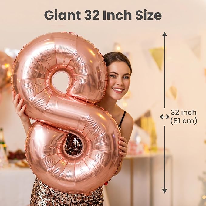 YPSelected 32 Inch Large Foil Helium Number Balloon Birthday Wedding Party 0-9 - Image 3