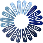 Small Hair Barrettes For Women No Slip Metal Snap Clips For Thin And Fine Hair,Matte Multiple Blue,20 PCS,1.97 x 0.5 Inch.