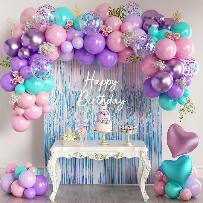 Mermaid Balloons Garland Arch Kit by MEBAY