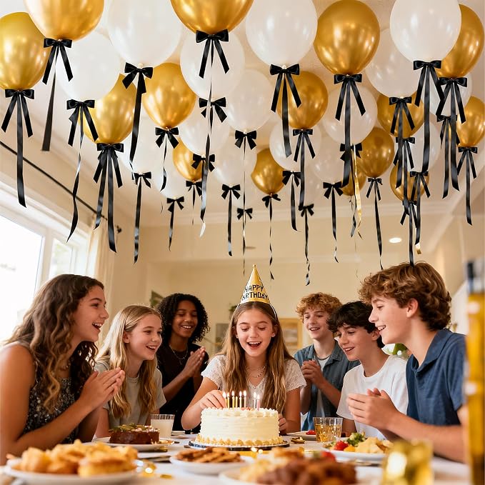 80PCS Black Bow Birthday Party Decorations - Image 4