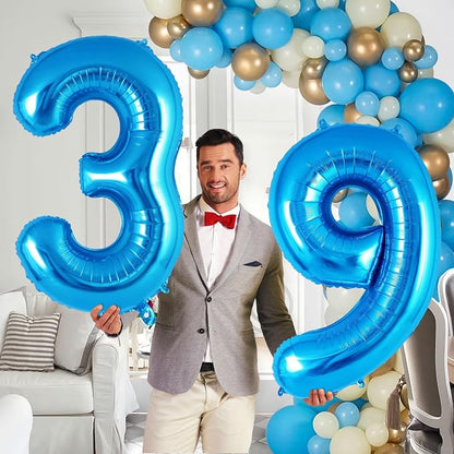 Blue Number 9 Balloon 40 Inch, Big Large Foil Helium Number Balloons, Jumbo - Image 5