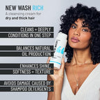 Hairstory New Wash (RICH) Hair Cleanser & Conditioner, 20oz Pouch, Extra Moisturizing, Improves Softness, Natural Ingredients, Protects Color & Eliminates Frizz, Sulfate & Paraben Free