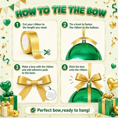 Green Gold Round Foil Balloons - Image 3