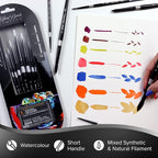 Silver Brush Limited WC-3207s Black Velvet Must-Have Rounds Set, Paintbrushes for Watercolor, Gouache, Inks, & Dyes, Set of 7, Sizes 0, 2, 4, 6, 8, 10, and 12 Round Brushes, Short Handle