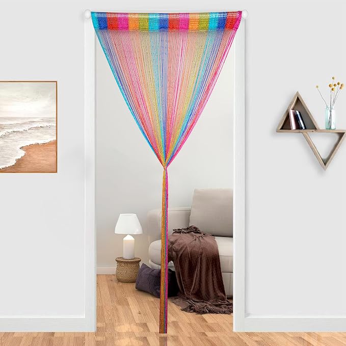 Hysenm 2 Pack 39 x 79 Inch Beaded Curtain String Door Curtains, Hippie Room - Image 2