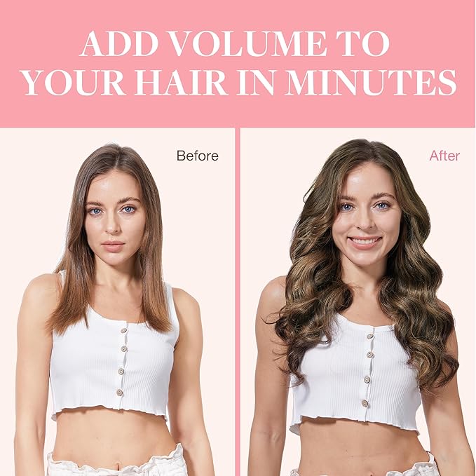 GOO GOO Clip in Hair Extensions Real Human Hair, Remy Human Hair Extensions Clip ins for Women, Natural Human Hair, 20inch 120g 7Pcs, 4D/14/5B Brunette Balayage