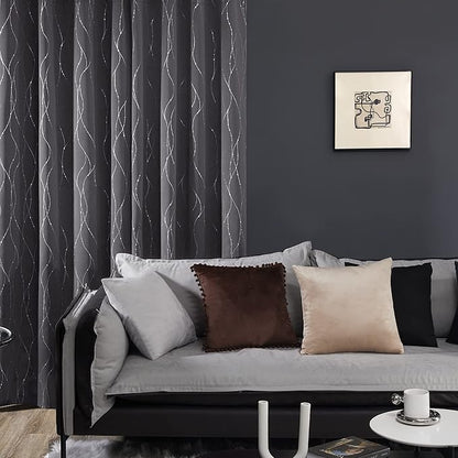 Deconovo Living Room Curtains 95 Inches Long, Thermal Insulated, Room Darkening - Image 3
