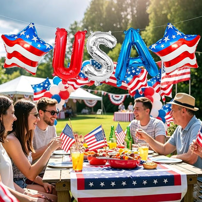Patriotic USA&Star Balloons 4th of July Independence Day Party Decor | Red - Image 5