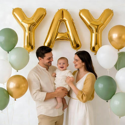40Inch Gold YAY Balloons, Giant YAY Letter Foil Mylar Balloon Banner - Image 6