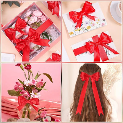 woric Red Satin Ribbon 1 Inch 50 Yards Red Bows | Ideal - Image 4