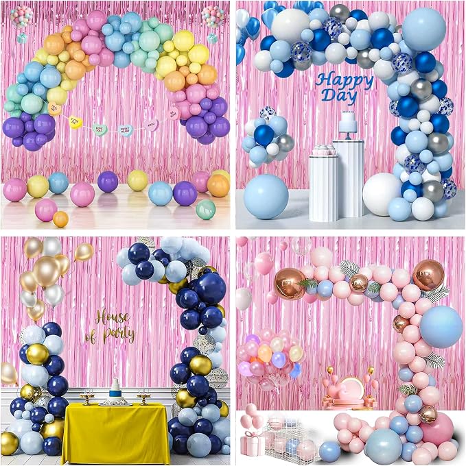 TenLaitech Curtain Pink Foil Backdrop, - Image 7