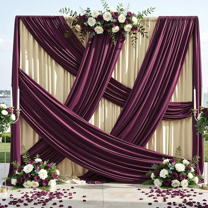 10ft×12ft Burgundy Backdrop Curtains - Image 6